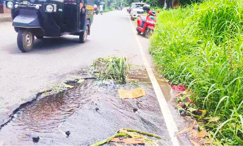 പു​ളി​മ്പ​റ​മ്പി​ൽ പൈ​പ്പ് പൊ​ട്ടി വെ​ള്ളം പാ​ഴാ​കു​ന്നു