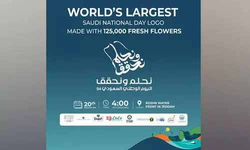 94-ാം സൗദി ദേശീയ ദിനാഘോഷം: പൂക്കൾ കൊണ്ടൊരുക്കിയ ഏറ്റവും വലിയ ദേശീയ ദിന ലോഗോ പ്രദർശിപ്പിക്കാൻ ലുലു 94-ാം സൗദി ദേശീയ ദിനാഘോഷം: പൂക്കൾ കൊണ്ടൊരുക്കിയ ഏറ്റവും വലിയ ദേശീയ ദിന ലോഗോ പ്രദർശിപ്പിക്കാൻ ലുലു