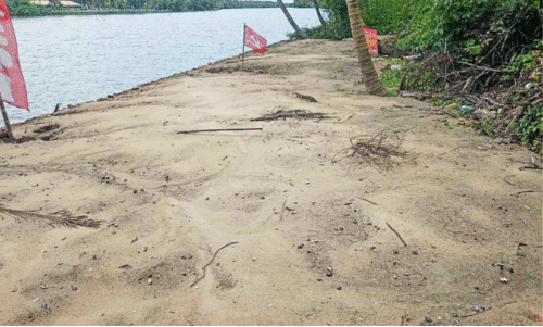 ക​ണ്ട​ശ്ശാം​ക​ട​വ് മാ​മ്പു​ള്ളി​യി​ൽ ക​നോ​ലി പു​ഴ കൈ​യേ​റ്റം ത​കൃ​തി