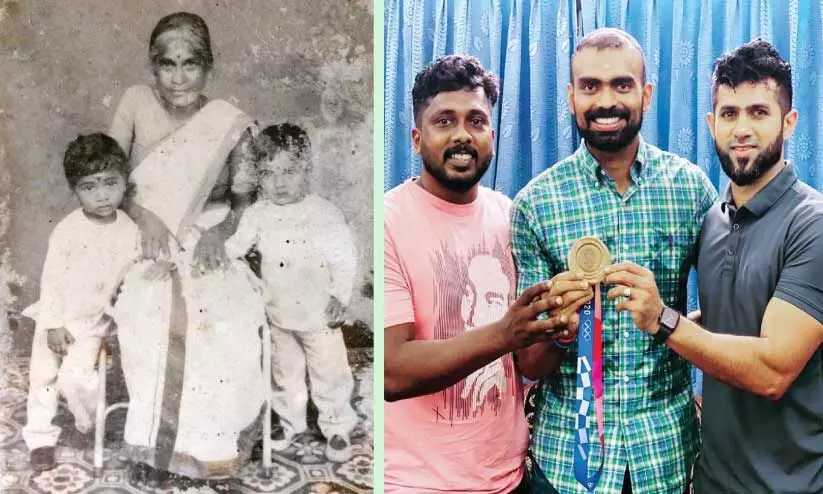 എൻ.പി. പ്രദീപ് മുത്തശ്ശിക്കൊപ്പം,ഹോക്കി താരം പി.ആർ. ശ്രീജേഷിനും മുഹമ്മദ് റാഫിക്കുമൊപ്പം എൻ.പി. പ്രദീപ് മുത്തശ്ശിക്കൊപ്പം,ഹോക്കി താരം പി.ആർ. ശ്രീജേഷിനും മുഹമ്മദ് റാഫിക്കുമൊപ്പം