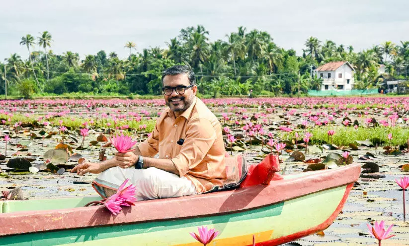 Minister MB Rajesh at malarikkal water lily fest