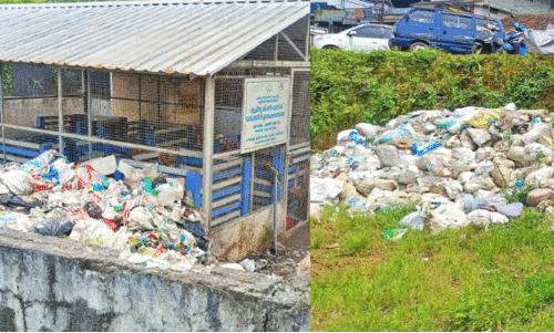പ​ഞ്ചാ​യ​ത്ത് മാ​ലി​ന്യം ത​ള്ളു​ന്ന​ത് ചുണ്ടേൽ അങ്ങാടിയിൽ