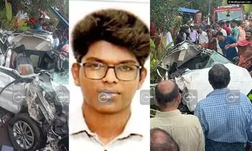 കാറും ബസും കൂട്ടിയിടിച്ച് വിദ്യാർഥി മരിച്ചു; മൂന്ന് വിദ്യാർഥികൾക്ക് പരിക്ക്