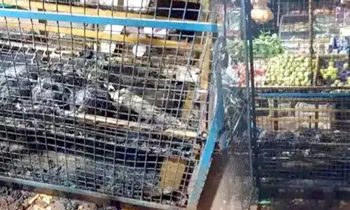 ലൈം​ഗി​ക അ​തി​ക്ര​മ​ക്കേ​സ് പ്ര​തി​യു​ടെ ക​ട​ക്ക് തീ​വെ​ച്ചു