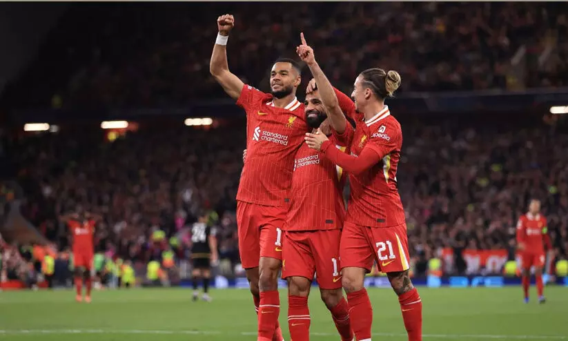 അടിച്ചും അടിപ്പിച്ചും സലാഹ്; ബൊലോഗ്നയെ വീഴ്ത്തി ചെമ്പട അടിച്ചും അടിപ്പിച്ചും സലാഹ്; ബൊലോഗ്നയെ വീഴ്ത്തി ചെമ്പട