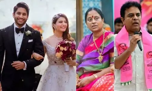 ‘നാഗചൈതന്യ -സമാന്ത വിവാഹമോചനത്തിന് കാരണം കെ.ടി.ആർ’; വിവാദ പരാമർശത്തിൽ സുരേഖക്ക് നോട്ടീസ്