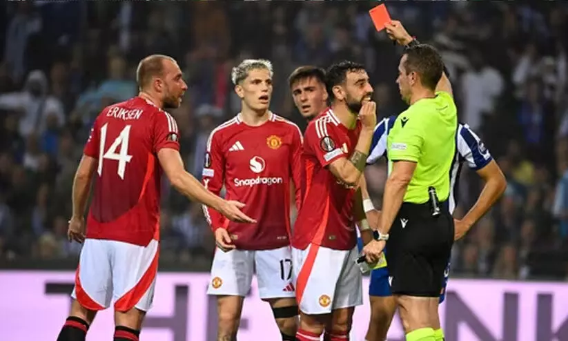 യൂറോപ ലീഗ്: സമനില ഒപ്പിച്ച് യുനൈറ്റഡ്; ബ്രൂണോ ഫെർണാണ്ടസിന് ചുവപ്പുകാർഡ്