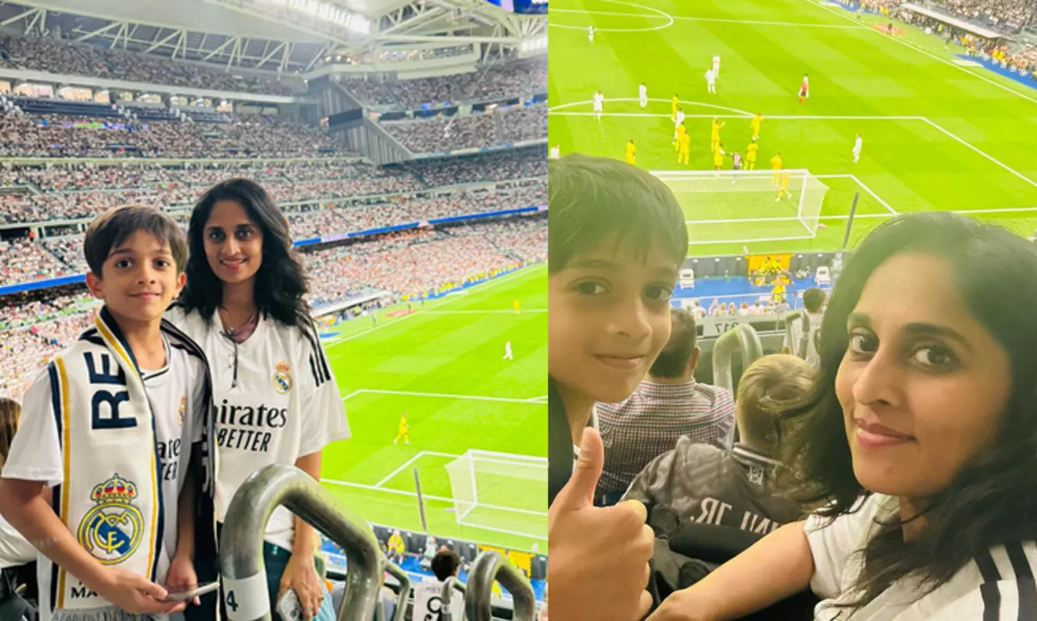 റയൽ മാഡ്രിഡിനായി ഗാലറിയിൽ ആർത്തുവിളിച്ച് ശാലിനിയും മകനും; അജിത്ത് എവിടെയെന്ന് ആരാധകർ