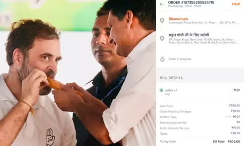 രാഹുൽ ഗാന്ധിക്ക് ഒരു ​കിലോ ജിലേബി പാർസൽ അയച്ച് ബി.ജെ.പി; ഓർഡർ കാഷ് ഓൺ ഡെലിവറി