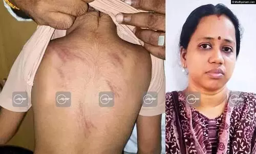 teacher brutally beat play school boy