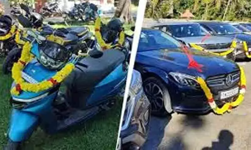 മെഴ്സിഡസ് ബെൻസ് ഉൾപ്പെടെ 28 കാറുകളും 29 ബൈക്കുകളും; ചെന്നൈ കമ്പനിയുടെ ദീപാവലി സമ്മാനം കണ്ട് ഞെട്ടി ജീവനക്കാർ