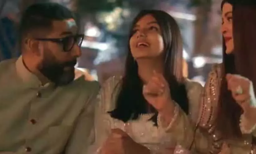 Aishwarya Rai-Abhishek Bachchan cute candid moment with Aaradhya captured in Anant Ambanis wedding film. Watch