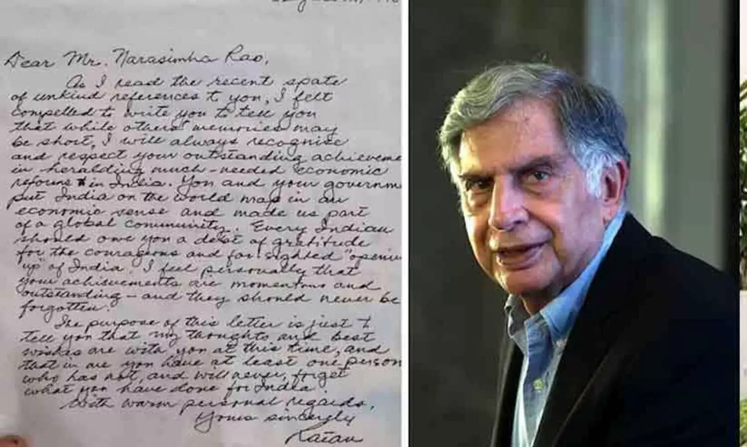 ആഗോളസമൂഹത്തിന്റെ ഭാഗമാക്കി മാറ്റിയതിന് ഓരോ ഇന്ത്യക്കാരനും അങ്ങയോട് കടപ്പെട്ടിരിക്കും; വർഷങ്ങൾക്കു മുമ്പ് നരസിംഹ റാവുവിന് രത്തൻ ടാറ്റ എഴുതിയ കുറിപ്പ് പുറത്ത്...