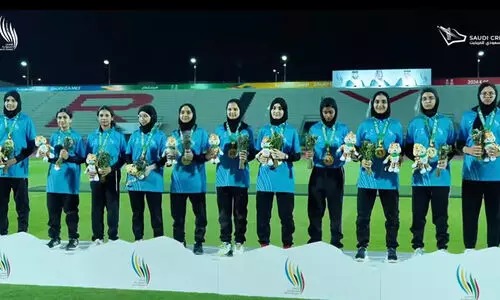 പ്രഥമ സൗദി ഗെയിംസ് വനിതാ ക്രിക്കറ്റിൽ സ്വർണം നേടി ജെ.എസ്.സി ബ്ലൂ ടീം