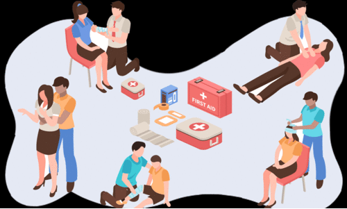 First aid training class