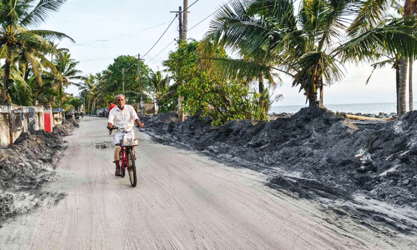 sand removed from road