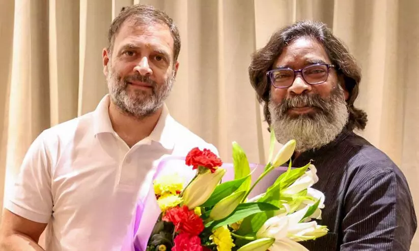 JMM-Congress Rahul and shibu soran