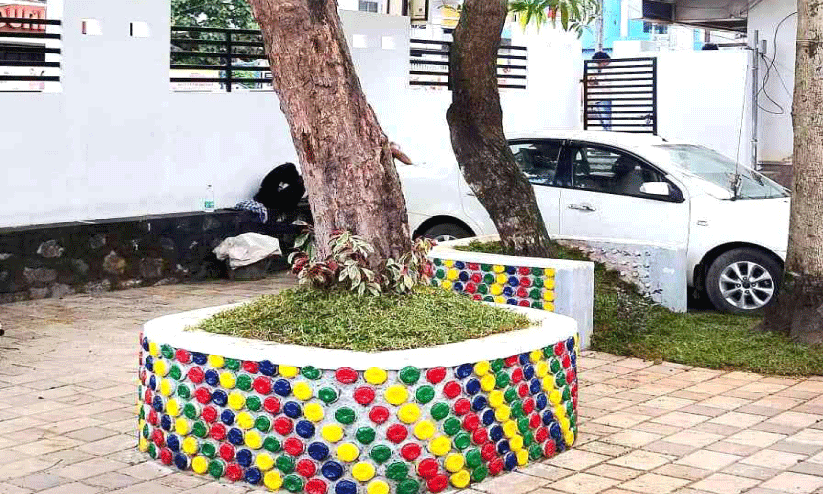 Eco bricks seats Eco bricks seats