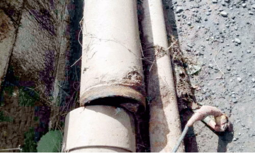 broken drinking water pipeline
