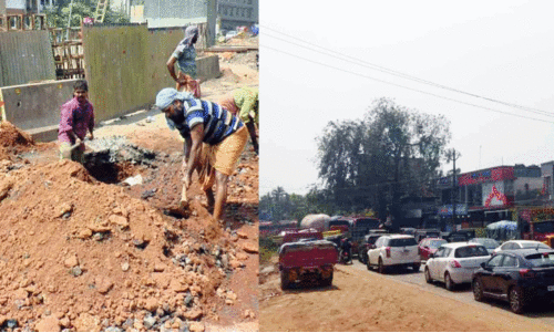 ജല അതോറിറ്റിയുടെ അറ്റകുറ്റപ്പണി: ദേശീയപാത നിശ്ചലമായി ജല അതോറിറ്റിയുടെ അറ്റകുറ്റപ്പണി: ദേശീയപാത നിശ്ചലമായി