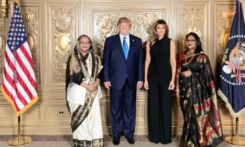 ട്രംപിന്റെ വിജയം അസാധാരണ നേതൃഗുണത്തിന് ലഭിച്ച അംഗീകാരം -ശൈഖ് ഹസീന ട്രംപിന്റെ വിജയം അസാധാരണ നേതൃഗുണത്തിന് ലഭിച്ച അംഗീകാരം -ശൈഖ് ഹസീന