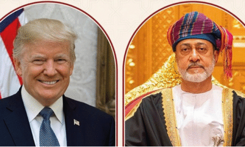 ഡോ​ണ​ൾ​ഡ് ട്രം​പ്, സു​ൽ​ത്താ​ൻ ഹൈ​തം ബി​ൻ താ​രി​ഖ്