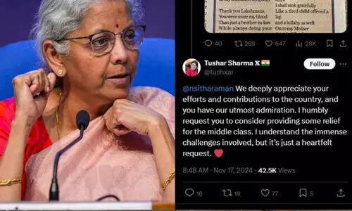 മധ്യവർഗക്കാർക്ക് ആശ്വാസം നൽകണമെന്ന് എക്സ് ഉപഭോക്താവ്; മറുപടി നൽകി നിർമല