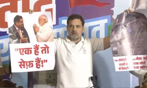 അദാനിക്കെതിരെ വീണ്ടും രൂക്ഷവിമർശനവുമായി രാഹുൽ; അധികാരത്തിലെത്തിയാൽ ധാരാവി കരാറിൽ നിന്ന് ഒഴിവാക്കും