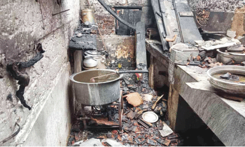 ഗ്യാ​സ് സി​ലി​ണ്ട​റി​ന് തീ​പി​ടി​ച്ചു; ഹോ​ട്ട​ൽ ക​ത്തി ന​ശി​ച്ചു