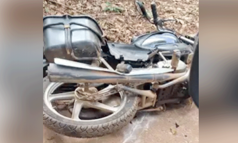 കാട്ടാന ആക്രമണം: ബൈക്ക് യാത്രക്കാരനും മക്കളും രക്ഷപ്പെട്ടു കാട്ടാന ആക്രമണം: ബൈക്ക് യാത്രക്കാരനും മക്കളും രക്ഷപ്പെട്ടു