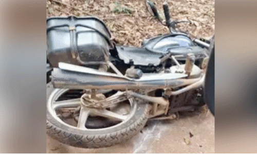 കാട്ടാന ആക്രമണം: ബൈക്ക് യാത്രക്കാരനും മക്കളും രക്ഷപ്പെട്ടു കാട്ടാന ആക്രമണം: ബൈക്ക് യാത്രക്കാരനും മക്കളും രക്ഷപ്പെട്ടു