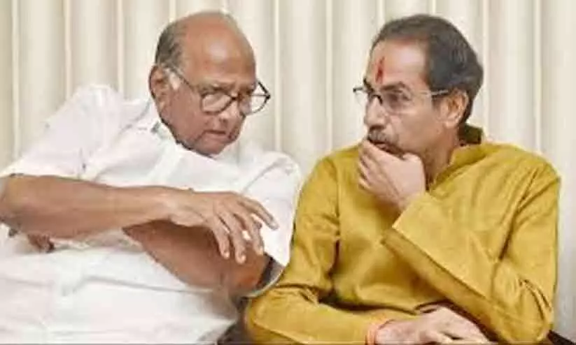 Uddhav Thackeray with  Sharad Pawar
