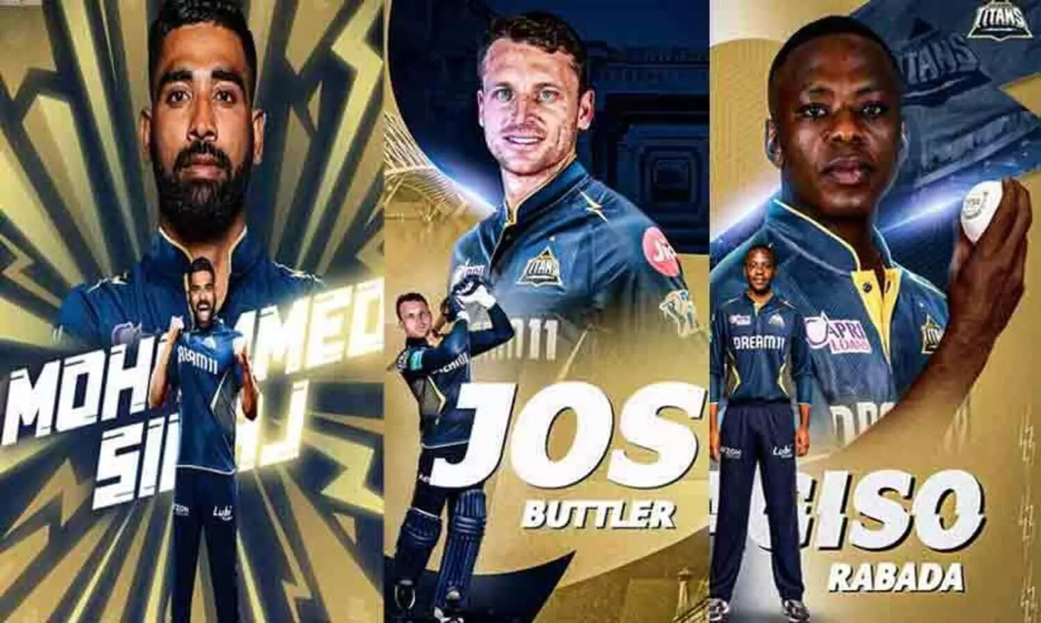 ജോസ് ബട്ട് ലറും (15.75 കോടി), മുഹമ്മദ് സിറാജും (12.25 കോടി) കഗിസോ റബദയും (10.75 കോടി) ഗുജറാത്ത് ടൈറ്റൻസിൽ