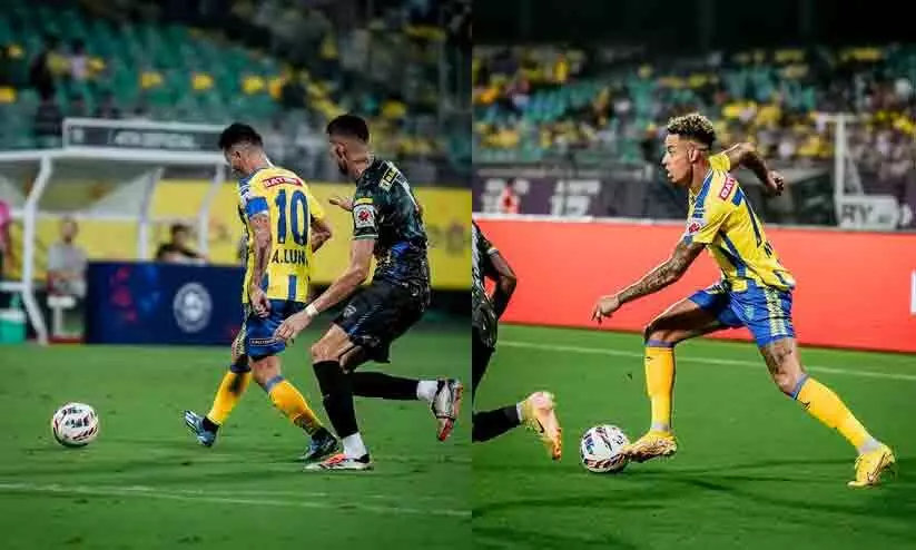 ഗോൾ പിറക്കാത്ത ആദ്യ പകുതി; കേരള ബ്ലാസ്റ്റേഴ്സ്-ചെന്നൈയിൻ എഫ്.സി പോരാട്ടം കൊച്ചിയിൽ പുരോഗമിക്കുന്നു ഗോൾ പിറക്കാത്ത ആദ്യ പകുതി; കേരള ബ്ലാസ്റ്റേഴ്സ്-ചെന്നൈയിൻ എഫ്.സി പോരാട്ടം കൊച്ചിയിൽ പുരോഗമിക്കുന്നു