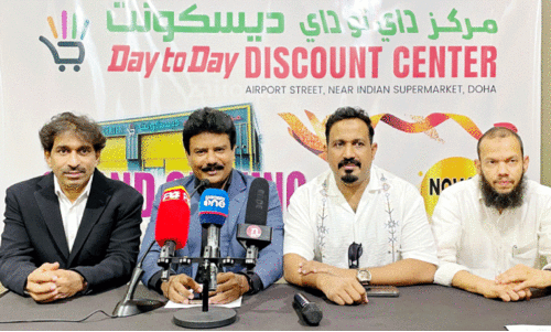 day to day discount center management members in press conference
