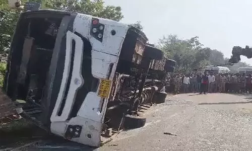 Maharashtra 12 dead after bus overturns in bid to avoid hitting biker in Gondia