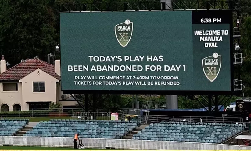 ഇന്ത്യ Vs പ്രൈം മിനിസ്റ്റേഴ്സ് ഇലവൻ ദ്വിദിന മത്സരം: ഒന്നാംനാളിലെ കളി ഉപേക്ഷിച്ചു ഇന്ത്യ Vs പ്രൈം മിനിസ്റ്റേഴ്സ് ഇലവൻ ദ്വിദിന മത്സരം: ഒന്നാംനാളിലെ കളി ഉപേക്ഷിച്ചു