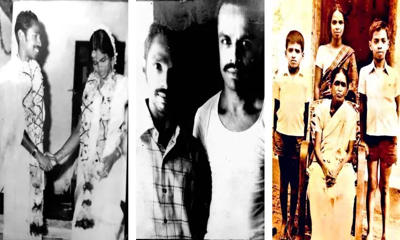 ഗോപാലനും ബീനയും വിവാഹനാളിൽ,ഗോപാലനും ശ്രീവരാഹം ബാലകൃഷ്ണനും,ഗോപാലന്റെ അമ്മ ജാനകി, അനുജത്തി സാവിത്രി, സാവിത്രിയുടെ മക്കൾ