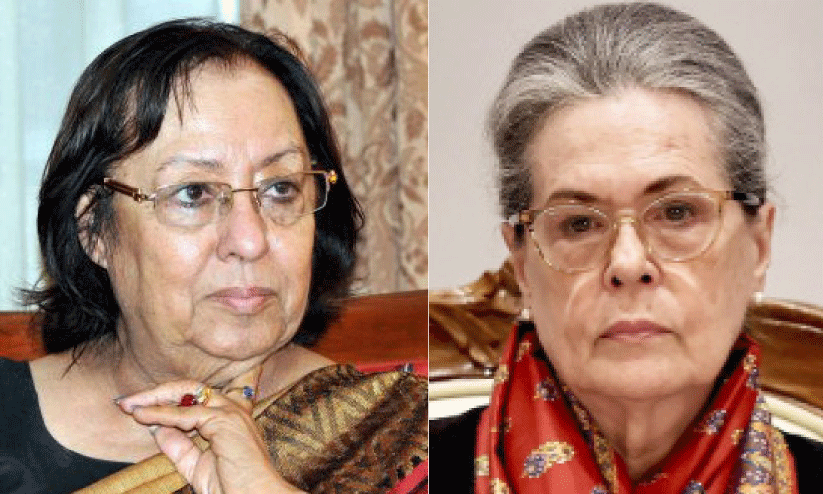 Najma Hibatullah, Sonia Gandhi