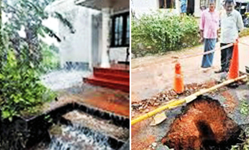 പൈപ്പ് പൊട്ടി വീട് തകർന്ന സംഭവം; കൈമലർത്തി അധികൃതർ പൈപ്പ് പൊട്ടി വീട് തകർന്ന സംഭവം; കൈമലർത്തി അധികൃതർ