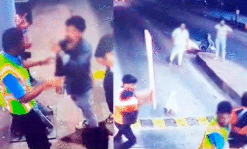 cctv footage of toll booth attack