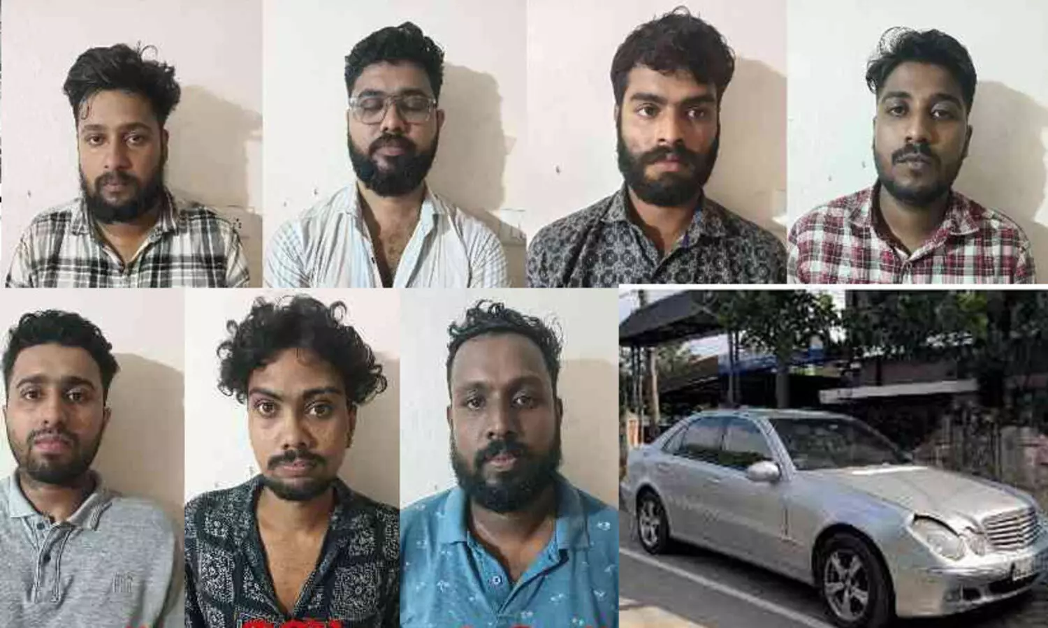 പാലത്തിന് നടുവിൽ ബെൻസ് കാർ നിർത്തി കൂട്ടമദ്യപാനം; കാർ മാറ്റാൻ പറഞ്ഞ പൊലീസുകാരെ അസഭ്യംപറഞ്ഞ് വളഞ്ഞിട്ട് തല്ലി, ഏഴുപേർ അറസ്റ്റിൽ