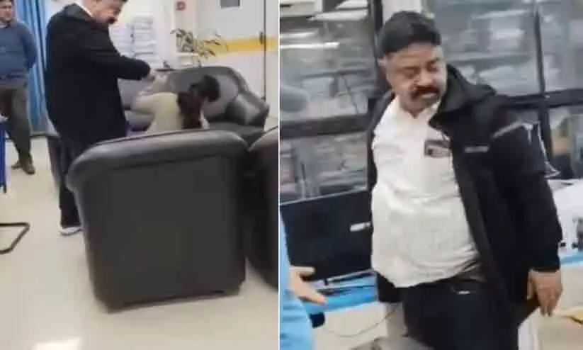 man threatens female manager