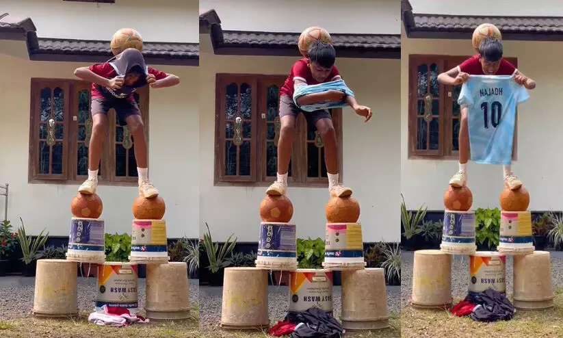 ഫ്രീസ്റ്റൈൽ ഫുട്ബാളിലൂടെ വണ്ടറടിപ്പിച്ച് വണ്ടർ നജു -വിഡിയോ ഫ്രീസ്റ്റൈൽ ഫുട്ബാളിലൂടെ വണ്ടറടിപ്പിച്ച് വണ്ടർ നജു -വിഡിയോ