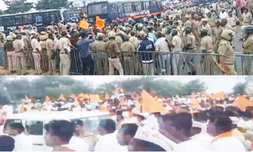 ക​ർ​ണാ​ട​ക​യി​ൽ സം​വ​ര​ണ സ​മ​രം അ​ക്ര​മാ​സ​ക്തം; ലാ​ത്തി​ച്ചാ​ർ​ജ്