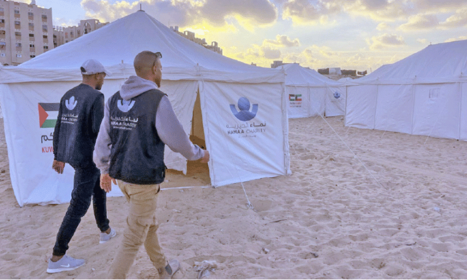 വ​ട​ക്ക​ൻ ഗ​സ്സ​യി​ൽ അ​ഭ​യാ​ർ​ഥി​കൾക്ക്  ക്യാ​മ്പ് ഒ​രു​ക്കി നാ​മ ചാ​രി​റ്റി