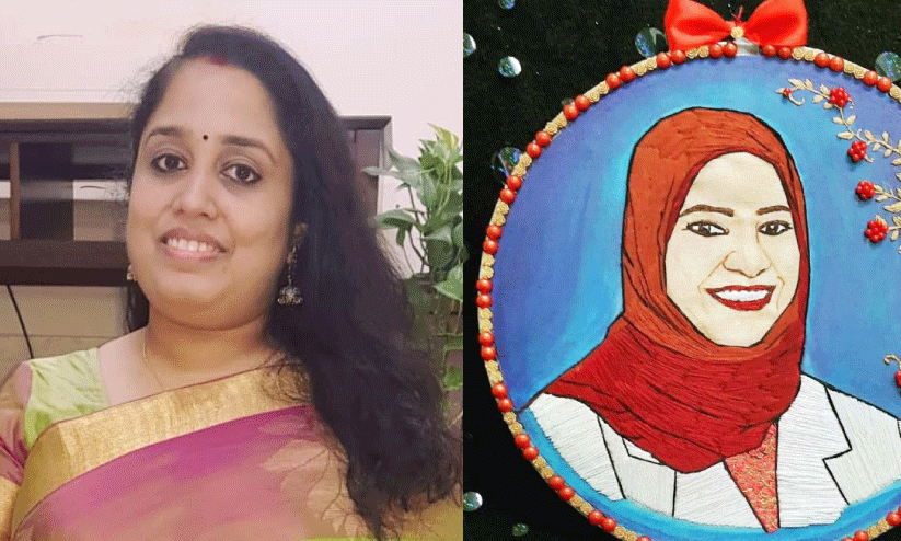 ചിത്രത്തുന്നലിൽ വിസ്മയമായി മലയാളി വനിത ചിത്രത്തുന്നലിൽ വിസ്മയമായി മലയാളി വനിത