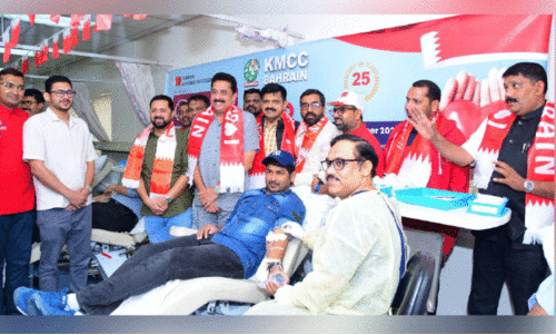 ദേ​ശീ​യ ദി​നാ​ഘോ​ഷം;  ര​ക്ത​ദാ​ന​ത്തി​ലൂ​ടെ കെ.​എം.​സി.​സി​യു​ടെ ഐ​ക്യ​ദാ​ർ​ഢ്യം