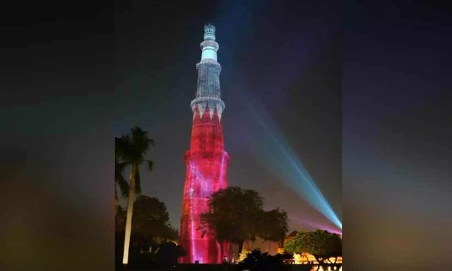 Qatar flag hoisted on Qutb Minar on Qatar National Day