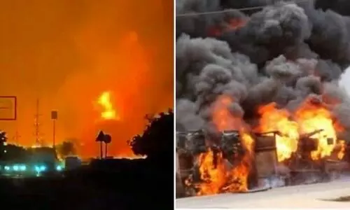 വാതക ചോർച്ച, പിന്നാലെ ഉഗ്ര സ്ഫോടനം; ജയ്പുരിൽ ഗ്യാസ് ടാങ്കർ പൊട്ടിത്തെറിച്ച സമയത്തെ ദൃശ്യങ്ങൾ പുറത്ത്